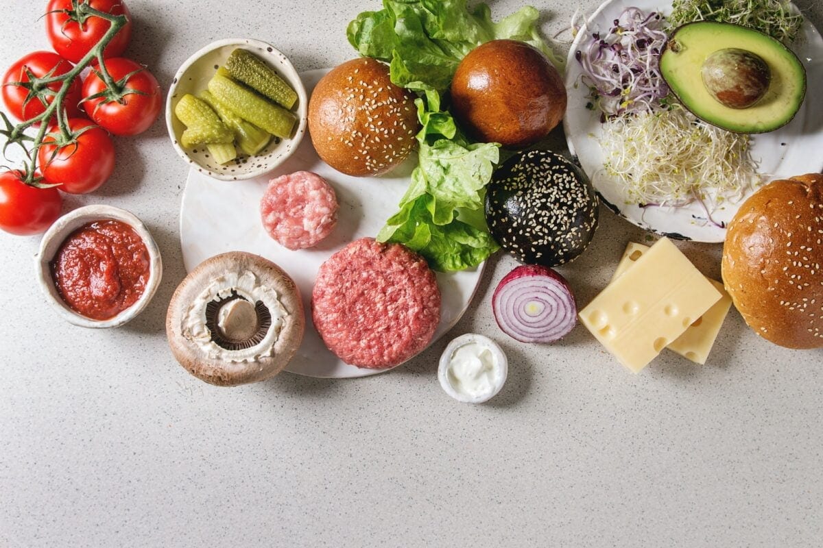 Ingredients for burgers